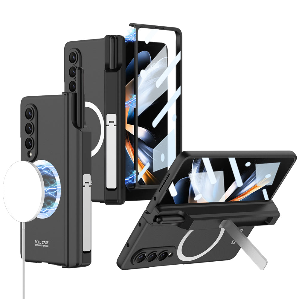 GKK For Samsung Galaxy Z Fold4 5G Magnetic Hinge Protection Cover Kickstand Hard PC Non-Slip Shockproof Phone Case with Tempered Glass Film and Pen Holder GKK For Samsung Galaxy Z Fold4 5G Magnetic Hinge Protection Cover Kickstand Hard PC Non-Slip Shockproof Phone Case with Tempered Glass Film and Pen Holder